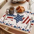thumbnail image 3 of Independence Day Placemats Set of 1, Burlap American Flag Blue and Red Stars Non-Slip Place Mats Washable Table Mats for Kitchen Dining Table Decorations Indoor/Outdoor, 3 of 9