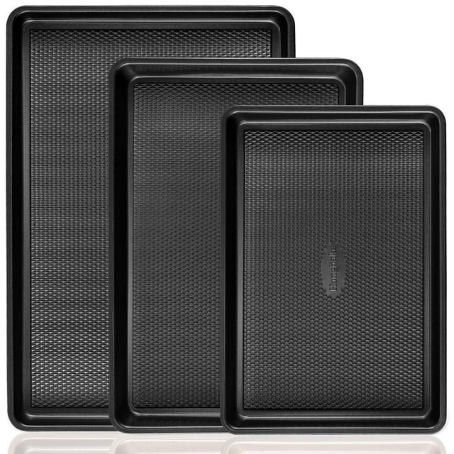 Ensemble de Plaques à Pâtisserie, Plaques à Biscuits pour Four, Moules Antiadhésifs pour Demi/quarts/gelée Roulée avec Motif à Texture Diamant, Plateau à Biscuits Robuste