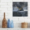 thumbnail image 6 of WOBOGO Wolf King in The Snow Wall Clock 7.78 Inch Battery Operated Silent Unit Square Rustic Vintage Style for Home Bedroom Office Black Pointer, 6 of 8