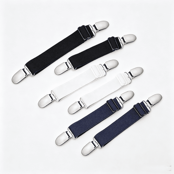 6 Pcs Adjustable Hip Elastic Belt, Elastic Band for Sewing Pant Waist Tightener Pant Elastic Belt Clip Women Men Back Cinch for Jeans Pants Dresses