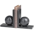 thumbnail image 2 of Studio 350 Black Marble Sleek Orb Geometric Bookends with L- Shaped Bases (Set of 2), 2 of 5