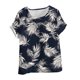 thumbnail image 4 of Camisetas de Manga Corta para las Mujeres Casual Cuello Redondo Cómodo de Lino Camiseta Botón Blusa Top Verano Manga Corta para las Mujeres, 4 of 5