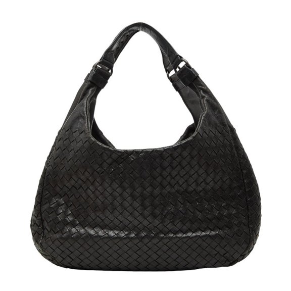 Pre-Owned Bottega Veneta Intrecciato Campana Handbag/Shoulder Bag in Black Leather... (Good)