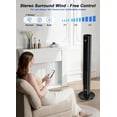 thumbnail image 3 of Tower Fans for Bedroom, 43" Bladeless Oscillating Standing Fan, Touch LED Display, Remote Control, 12H Timer, 3 Speeds 3 Modes, Max 26ft/s Quiet Cooling Floor Fan for Home Office, 3 of 8