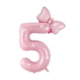 thumbnail image 1 of Decoración con globos PLAP con el número 5 de feliz cumpleaños, color rosa, 1 of 4