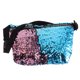 thumbnail image 1 of Bolso de cintura doble lentejuelas de color bolsa de deportes al aire libre informal (azul + rosa), 1 of 4