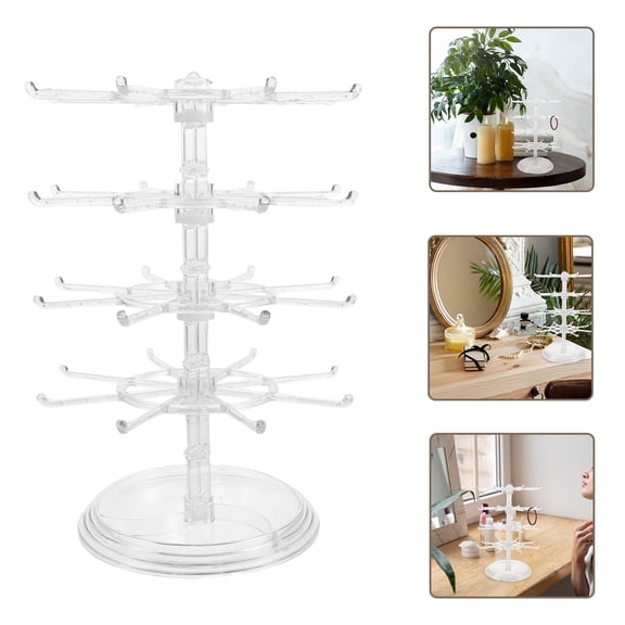 TABLZONE Clear Rotating Earring Organizer Rack for Elegant Jewelry Storage and Display Stand