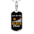 thumbnail image 5 of Get On The Block Crypto Stainless Steel or 18k Gold Premium Swivel Dog Tag Keychain, 5 of 16