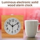 thumbnail image 3 of Reloj despertador de madera electrónico Dormitorio Luminoso Luz de noche silenciosa Estudiante Niños Lámpara de escritorio Cuadrada Scienceny HA001303-03B, 3 of 6