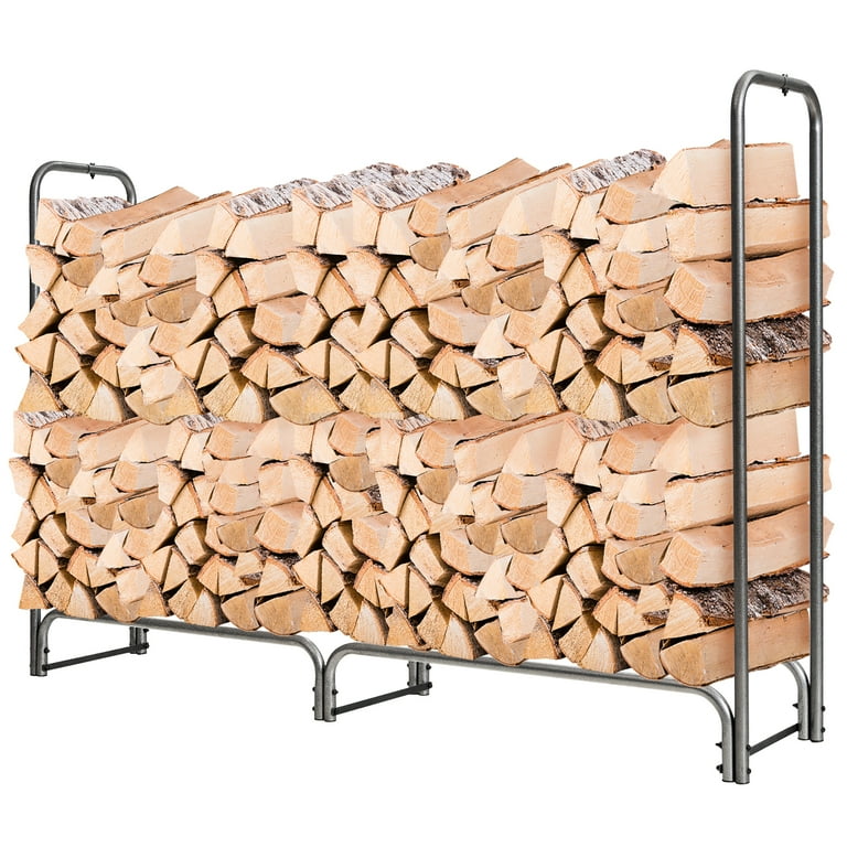 Costway 6FT Firewood Storage Rack Heavy Duty Log Holder W Waterproof PVC Cover