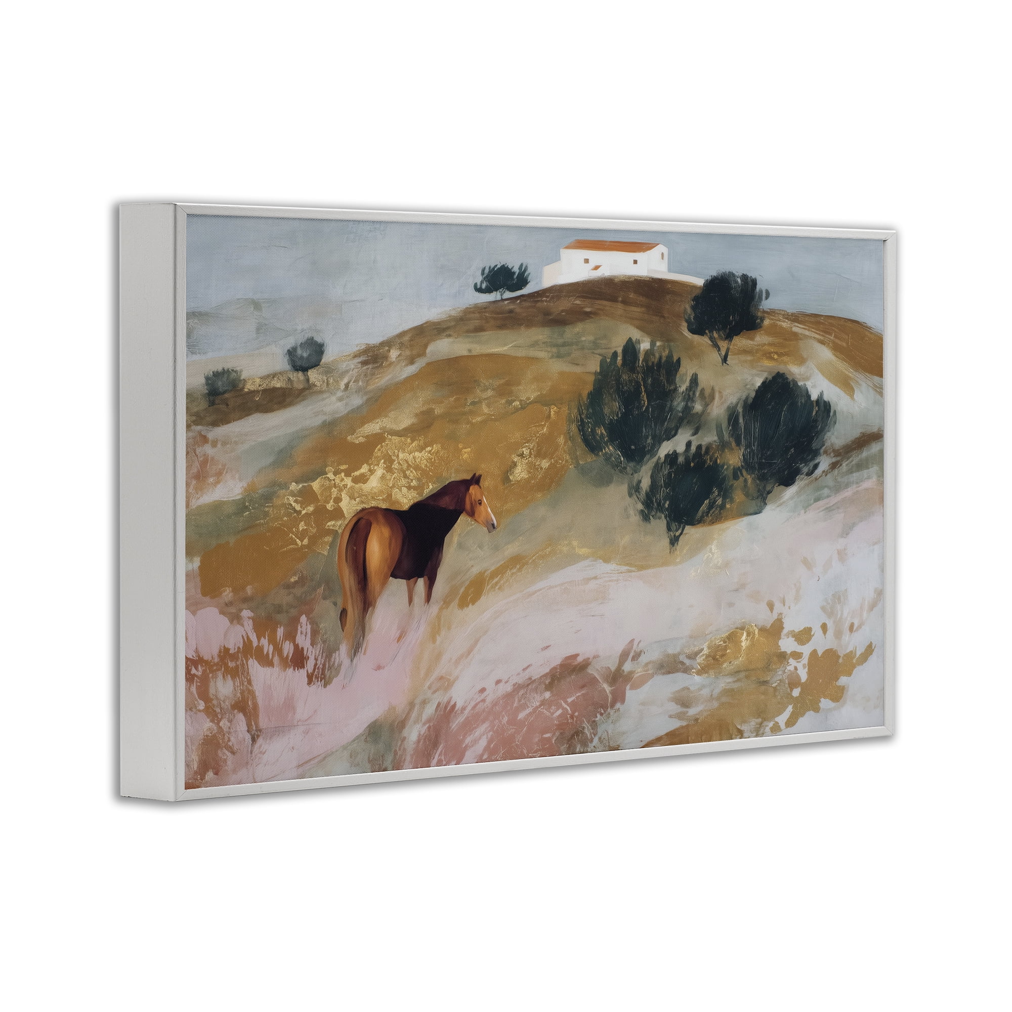 Stupell Industries Horse in Tuscan Countryside White Framed Giclee Art, design by Chromatic Storm Studio
