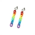 thumbnail image 1 of Minnieouse 1 par de pendientes de gota para mujer, joyería geométrica de arcoíris, Clip para oreja Ropa, zapatos y accesorios Miscelánea Type1 Clip de oreja Minnieouse AP011373-02, 1 of 6