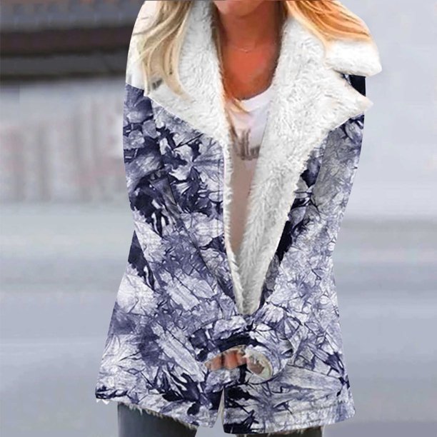 Puntoco Abrigo Mujer Invierno Cálido Compuesto Felpa Botón Solapas Chaqueta Outwear Abrigo Liquidación Puntoco Puntoco-1
