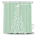 thumbnail image 3 of Green and White Shower Curtain, Funny Modern Abstract Polka Dot Fabric Shower Curtains Set for Kids Boys Girls Bathroom Decorative, Cute Fun Simple Restroom Decor Accessories with Hooks 72X72 Inch, 3 of 7