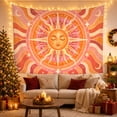 thumbnail image 3 of Human Like Face with Closed Eyes Expression Face, Serene Boho for Boho Decor Lovers, Desert Sunset Wall Art, Graduation Gift, Tapestry Wall Hanging for Bedroom and Dorm, 3 of 7