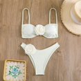 thumbnail image 4 of Trajes baño Bandeau con flores en 3D para mujer, conjunto Bikinis sexys sin tirantes, traje baño dividido 2 piezas,, 4 of 5