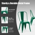 thumbnail image 4 of SOLEGGIATA Metal Dining Chairs Set of 6 Industrial Stackable Metal Chairs for Dining Room Farmhouse Bistro Indoor Outdoor Alpine Green, 4 of 8