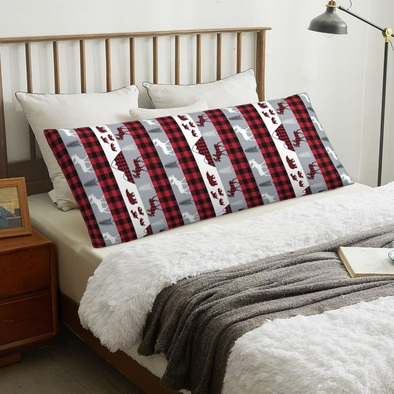 Plaid body pillow cover sale