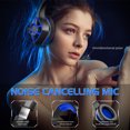 thumbnail image 5 of Gaming Headset Fit for PS4/PS5, PC, Xbox One, Nintendo Switch, EEEkit Stereo Gaming Headphones with Mic Noise Canceling, Memory Earmuffs, LED Lights, 3.5mm Over-Ear Headphones for Mac, Laptop, 5 of 9
