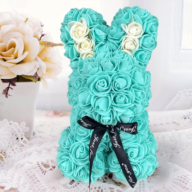 Simulation Rose Bunny, Valentine's Day Simulation Rose Bunny Cuddle Bunny Birthday Gift Foam Bunny