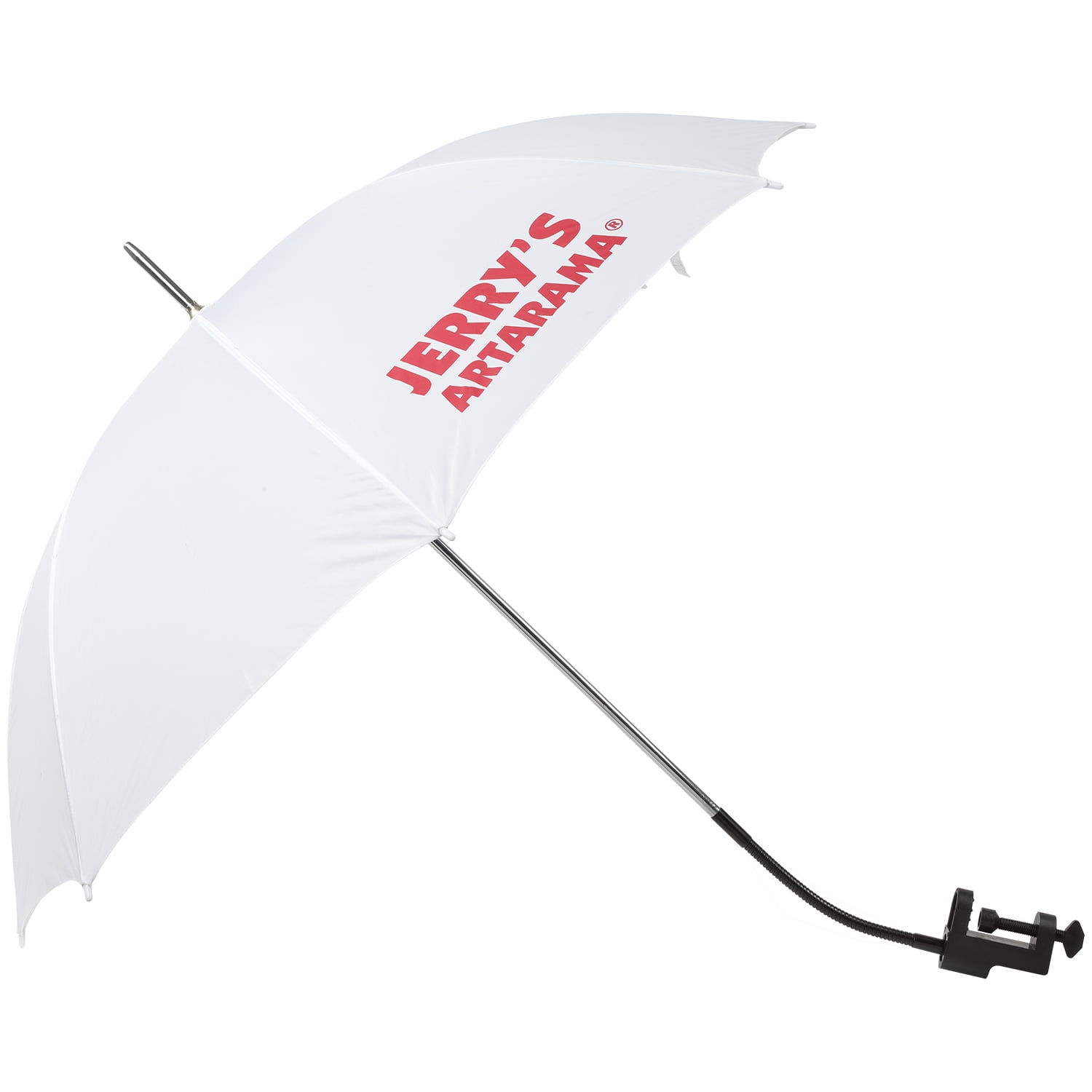 Creative Mark Artist UV Protection Sunscreen Easel Umbrella, Mountable, Waterproof & Flexible Gooseneck with Clamp Mount - White 54 Inch Open Diameter