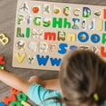 thumbnail image 3 of Melissa & Doug Upper & Lower Case Alphabet Letters Wooden Puzzle (52 pcs), 3 of 10