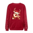 thumbnail image 4 of Kaprioy Womens Christmas Long Sleeve Sweatshirts Oversized Crewneck Xmas Print Long Sleeve Funny Holiday Fall Fashion Winter Clothes Red, XXL, 4 of 7
