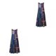 thumbnail image 4 of Minnieouse Vestido estampado Vestido maxi sin mangas Vestido de verano estilo bohemio Vestido maxi sin mangas O-cuello Cintura alta Type3 NO3, 4 of 6