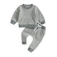 thumbnail image 5 of Hessimy Toddler Boys Girls Spring Summer Cartoon Print 2Pcs Long Sleeve Shirt Pants Sleepwear Pjs, Soft Fabric Warmth(Grey,2-3 Years), 5 of 5