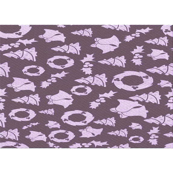 Ahgly Company Indoor Rectangle Patterned Dull Purple Area Rugs, 8' x 12'