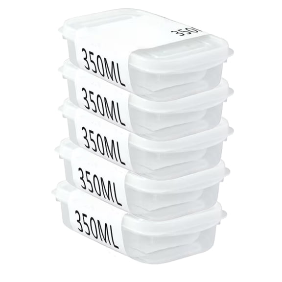 5 Packs Freezer Food Storage Containers with Snap-Fit Lids, BPA-Free Sealed Meal Prep Containers, 350Ml/11.8oz