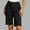 Black, variant on Women Summer Casual Solid Color Slim Button Pocket Workwear Pants Knee Length Bermuda Shorts with Pocket