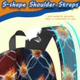 thumbnail image 3 of Basketball and Lightning Red Pattern 17" Waterproof Oxford School Backpacks for Teens, S-Shape Padded Straps, for School, Travel, Hiking, Camping, 3 of 3