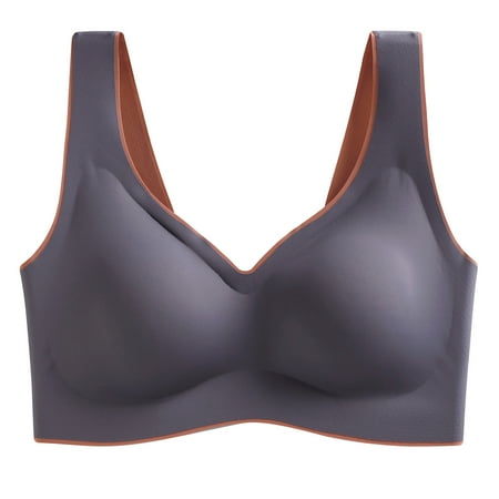 Wireless Comfortable Bra Women Lightly Lined Bra Feature V-Neck Balconette Bra Style W-929 Hook and Eye Closure T-Shirt Bra Purple XXL