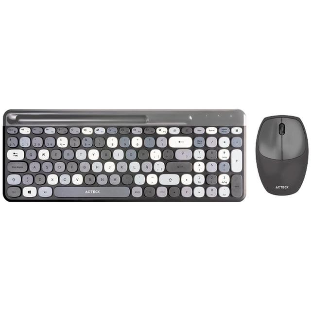 Kit Teclado y Mouse ACTECK CREATOR CHIC COLORS MK470 Inalambrico USB 2.4Ghz Delgado Gris AC-935180 gris Acteck NA