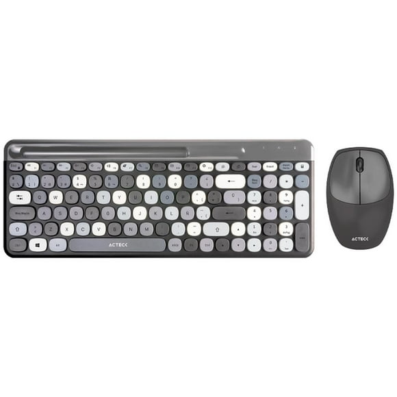Kit Teclado y Mouse ACTECK CREATOR CHIC COLORS MK470 Inalambrico USB 2.4Ghz Delgado Gris AC-935180 gris Acteck NA