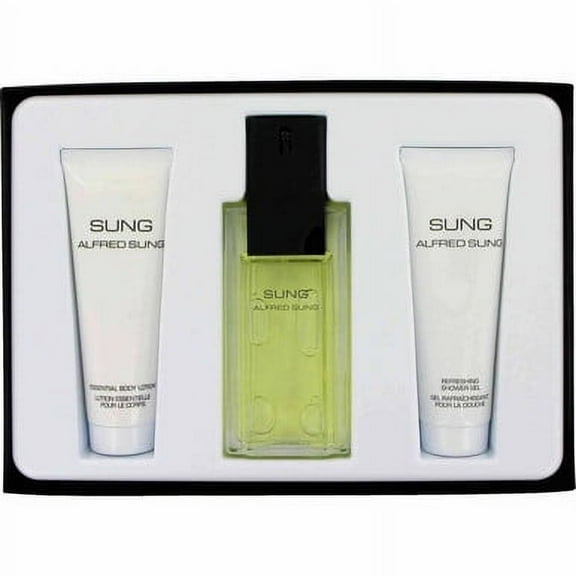 ALFRED SUNG 3 PCS SET FOR WOMEN: 3.4 EAU DE TOILETTE SPRAY   2.5 BODY LOTION   2.5 SHOWER GEL