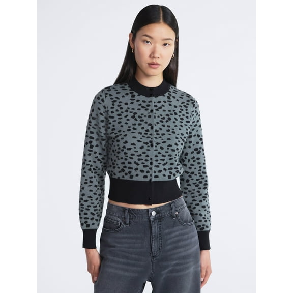Scoop Women’s and Women's Plus Shrunken Cardigan Sweater, Midweight, Sizes XS-4X