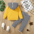 thumbnail image 4 of NZRVAWS Baby Boys Outfits Long Sleeve Stripe Pocket Hoodie Top +Pants 2Pcs Clothes Set 18-24 Months,Yellow, 4 of 7