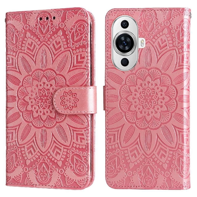 Funda tipo cartera GANGXUN para Huawei Nova 11 Pro , diseño girasol, cuero PU, soporte, cierre magnético, tarjetero