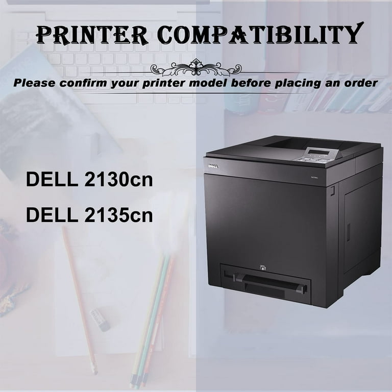 Compatible Toner Cartridge 5-Pack For Dell 2130cn 2135cn Printer - 2 Black, 1 Cyan, 1 Magenta, 1 Yellow - High Yield Replacement