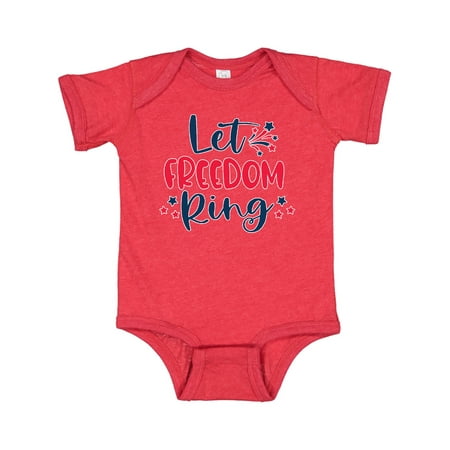 

Inktastic 4th of July Let Freedom Ring with Stars Gift Baby Boy or Baby Girl Bodysuit