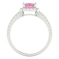 thumbnail image 4 of 1.86ct emerald cut pink Zircon 14k white gold halo Bridal Wedding Engagement Promise Anniversary Ring for Women size 4.75, 4 of 7