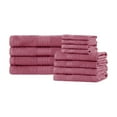 thumbnail image 2 of BNM Eco-Friendly Cotton Assorted Towel 12 Piece Set, Rosewood, 2 of 5