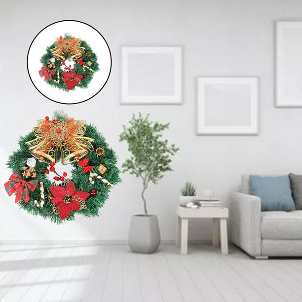 18 pulgadas de Navidad artificial Hello Wreath Elegante adorno de pared Decoraciones Hogar Adornos de Halloween de puerta delantera Estilo 2 BLESIY coronas de puertas para el hogar