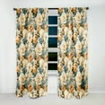 thumbnail image 3 of Designart "Timeless Blooms In Beige And Blue" Botanical Traditional Curtain, Floral Single Panel, 3 of 6