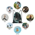 thumbnail image 4 of Kdxio Wave Ocean Animal Shark Pattern Drawstring Bag for Gym Sports School Travel Lightweight Sackpack with Adjustable Cords Waterproof Fabric-Small, 4 of 4