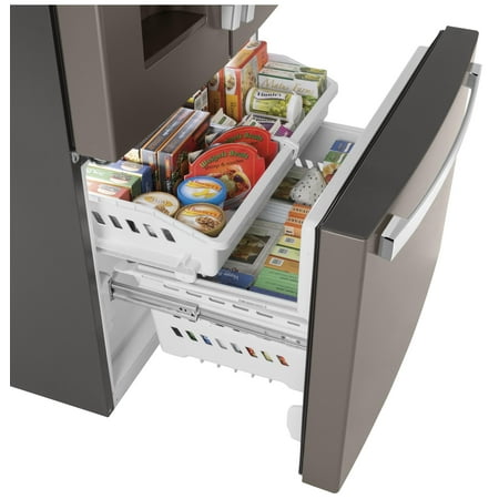 GE - 17.5 Cu. Ft. French Door Counter-Depth Refrigerator - Slate