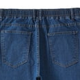thumbnail image 7 of IhhxPro Men's Cotton Relaxed Fit Jeans with Elastic Waist and Pockets Comfort Stretch Denim Casual Everyday Straight Leg Work Trousers 36-46, 7 of 7