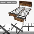 Alohappy Full Size Bed Frame with Storage Headboard and Drawers, Metal